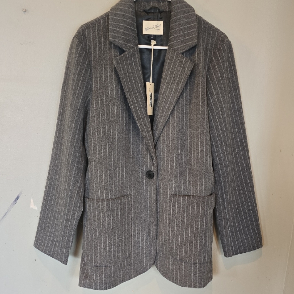 CLEARANCE Universal Thread Women's Gray Pinstripe Blazer Coat Size Medium